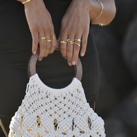 Elowen Natural Woven Netting Bag (White)