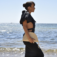 Vana Natural Hand Woven Straw Bag (White)