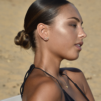 Nour Fine Diamante Blind Earrings (Gold)