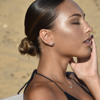 Nour Fine Diamante Blind Earrings (Silver)