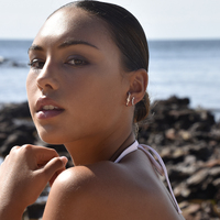 Alanna Diamante Curve Stud Earrings (Silver)