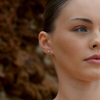 Aquarius Artisan Zirconia Pavé Stud Earrings (Silver)