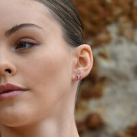 Aries Artisan Zirconia Pavé Stud Earrings (Silver)