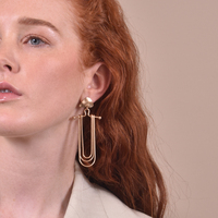 Editta Sculpture Layered Earrings (my ears are pierced)