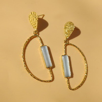 Kloe 24K Cats Eye Stone Earrings (my ears are pierced)