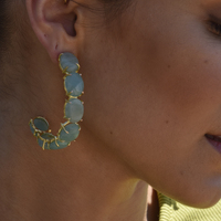 Jemila Chalcedony Gemstone Hoop Earrings