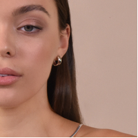 Arjean Solid Silver Wide Hoop Earrings