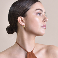 Gianni Croissant C Hoop Earrings (Gold Vermeil)