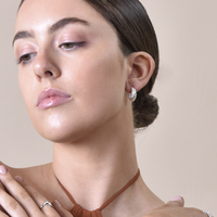 Gianni Croissant C Hoop Earrings (Silver)