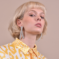 Daur Diamante Ribbon Earrings