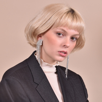 Emilio Crystal Diamante Earrings (My ears are pierced)