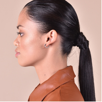 Alma Minimalist Silver Hoop Earrings