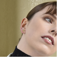 Tilda Dainty Bow Tie Earrings (Gold)