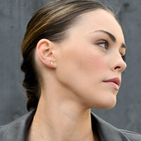 Kiss Kiss Dainty Cross Earrings (Gold)