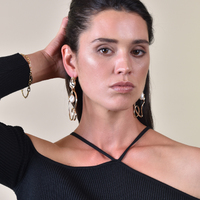 Joliette Artsy Line Art Pearl Earrings (my ears are pierced)