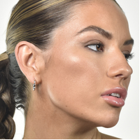 Elodie Artsy Fluid Hoop Earrings (Silver)