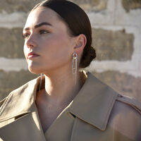 Stellar Drape Diamante Tassel Earrings (Silver) 