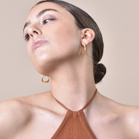 Nomad Fluid Sculpture Hoop Earrings (Gold Vermeil)
