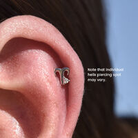 Aries Helix Screw Back Earring (Silver Single Piece)