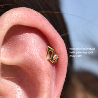 Capricorn Helix Screw Back Earring (Gold Single Piece)