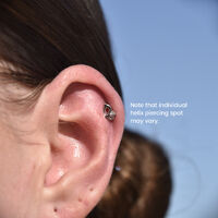 Capricorn Helix Screw Back Earring (Silver Single Piece)