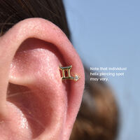 Gemini Helix Screw Back Earring (Gold Single Piece)