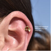 Libra Helix Screw Back Earring (Gold Single Piece)