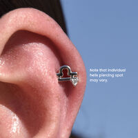 Libra Helix Screw Back Earring (Silver Single Piece)