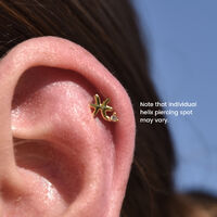 Pisces Helix Screw Back Earring (Gold Single Piece)