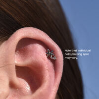 Pisces Helix Screw Back Earring (Silver Single Piece)
