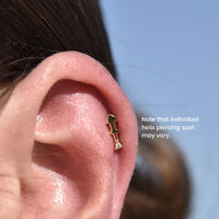 Sagittarius Helix Screw Back Earring (Gold Single Piece)