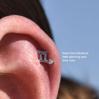 Taurus Helix Screw Back Earring (Silver Single Piece)