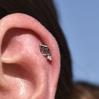 Virgo Helix Screw Back Earring (Silver Single Piece)