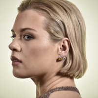 Sol Artsy Chic Dainty Dual Tone Hoop Earrings 