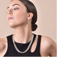 Josie Minimalist Dainty Silver Chain Earrings