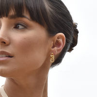 Clarette Luxury Diamante Link Chain Earrings (Gold Vermeil)