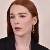 Hughette 24K Artisan Line Art Earrings