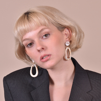 Naeva Marble Loop Earrings (for pierced ears)