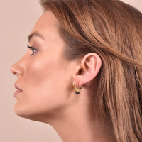 Fleur Noir CZ Drop Earrings