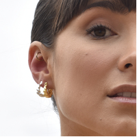 Davina Croissant Hoop Earrings (Silver)