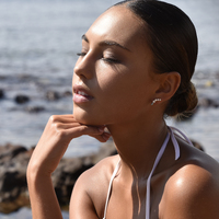 Gabrielle Pastel Diamante Climber Earrings (Blue)