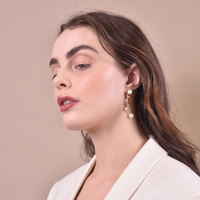Ines Vintage Pearl Climber Earrings