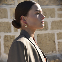 Gracelynn Freshwater Pearl Hoop Earrings (Gold)