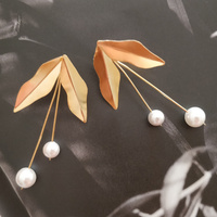 Marjorie 24K Artisan Gold Leaf Earrings (for pierced ears)