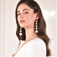 Daphne Oversized Pearl String Earrings