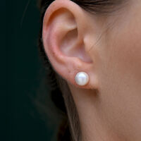 Ora Freshwater Pearl Stud Earrings (Silver Posts)