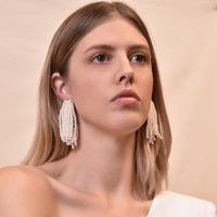 Leuuine Pure Love Pearl Tassel Earrings