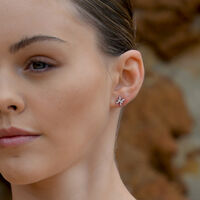 Pisces Artisan Zirconia Pavé Stud Earrings (Silver)