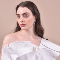 Everett Flower Tassel Clip-on Earrings