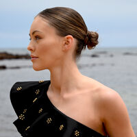 Sagittarius Artisan Zirconia Pavé Stud Earrings (Gold)